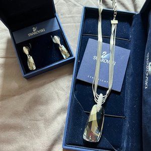 Swarovski Crystal & Silver Necklace and Earring Set